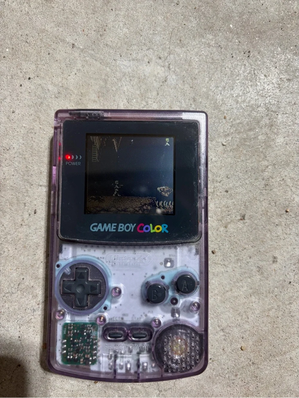 1998 Nintendo Gameboy Color Transparent Purple comes with Star Wars game